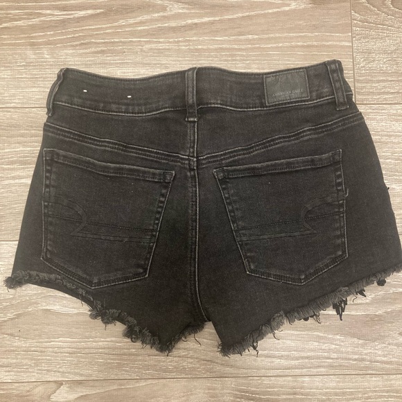 American Eagle Black Lace Floral Super Stretch Hi-Rise Shortie - Picture 2 of 7